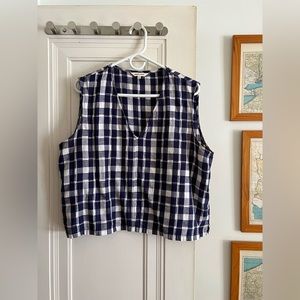 Bridge & Burn plaid, cropped sleeveless top, size XL